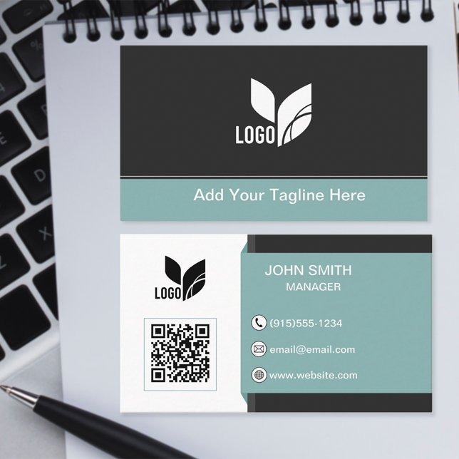 Tarjeta De Visita Logotipo de personalizado QR Moderno (Modern QR Code Business Card)