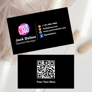 Tarjeta De Visita Logotipo de personalizado Social Media Gold QR Cód