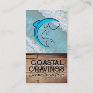 Tarjeta De Visita Logotipo de pescado   Fondo oceánico