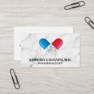 Tarjeta De Visita Logotipo de píldora de farmacia   Medicina de Rece