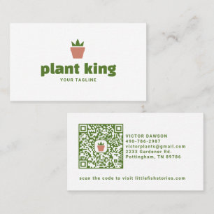 Tarjeta De Visita Logotipo de planta en maceta   Tienda de plantas o