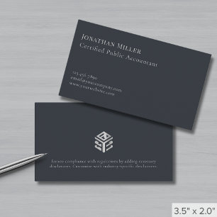 Tarjeta De Visita Logotipo de plata gris moderno