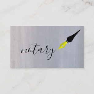 Tarjeta De Visita Logotipo de pluma de agente notarial calígrafo ind