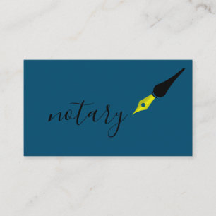 Tarjeta De Visita Logotipo de pluma de agente notarial escritor de c