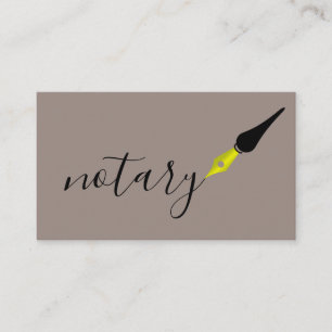 Tarjeta De Visita Logotipo de pluma de agente notarial escritor de c