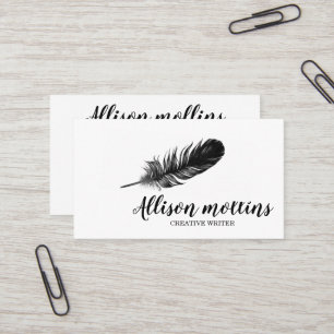 Tarjeta De Visita Logotipo de pluma de escritor creativo moderno