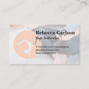 Tarjeta De Visita Logotipo de postura de yoga   Mujer sentada   Aten