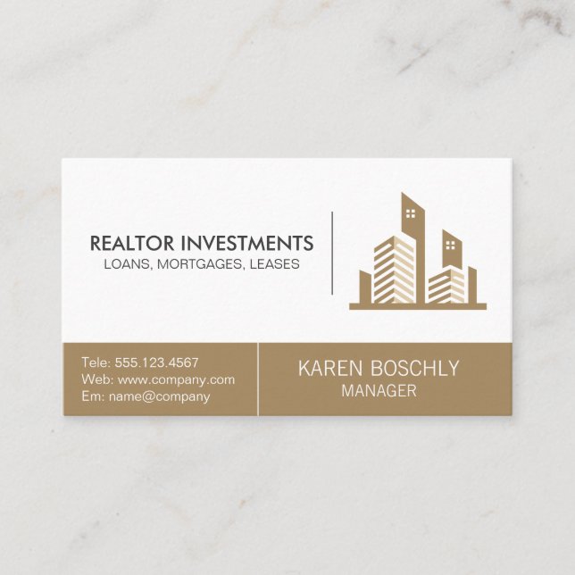 Tarjeta De Visita Logotipo de propiedad inmobiliaria (Anverso)