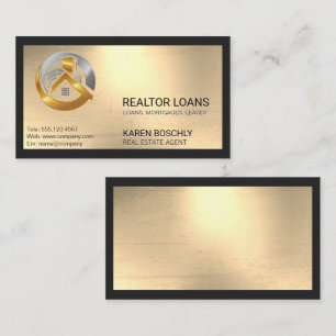 Tarjeta De Visita Logotipo de propiedades inmobiliarias metálicas