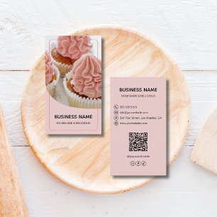 Tarjeta De Visita Logotipo de QR de Foto de Chef de Pastelería de Pa
