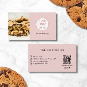 Tarjeta De Visita Logotipo de QR de foto personalizada de panadería
