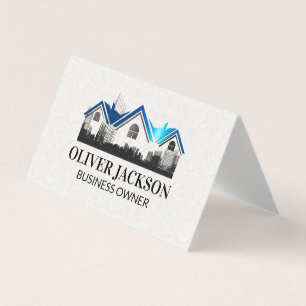 Tarjeta De Visita logotipo de Real Estate Roof Esquemas de edifici