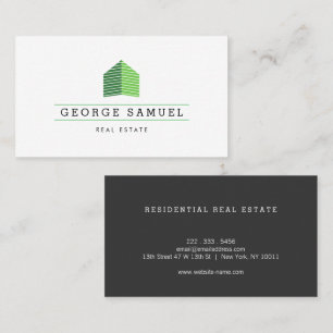 Tarjeta De Visita Logotipo de Realtor de Monograma Verde Abstracto M