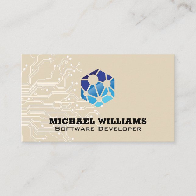 Tarjeta De Visita Logotipo de red | Circulación | Ingeniero técnico (Anverso)