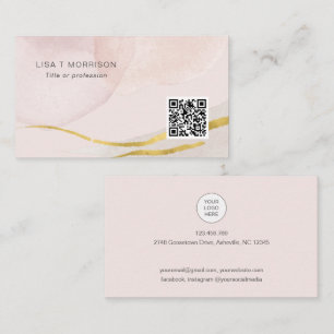 Tarjeta De Visita logotipo de red de código QR abstracto de moda ros