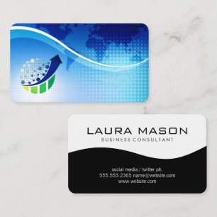 Tarjeta De Visita Logotipo de red global Mapa mundial Corporativ