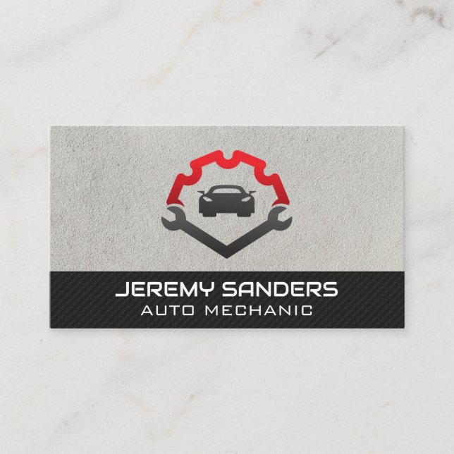 Tarjeta De Visita Logotipo de reparación automática | Wrenches (Anverso)