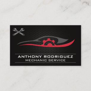 Tarjeta De Visita Logotipo de reparación de coches   Fibra de carbon