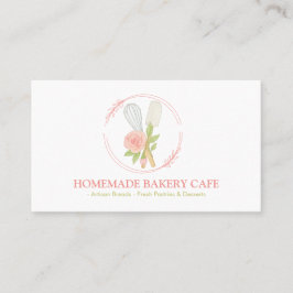 Tarjeta De Visita Logotipo de repostería de panadería de pastel rosa