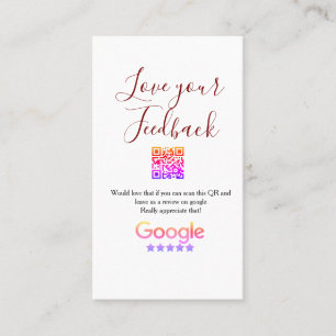 Tarjeta De Visita logotipo de reseña comercial de Google Scan QR rev