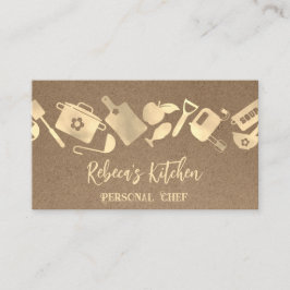 Tarjeta De Visita Logotipo de restauración del chef personal QR Kraf