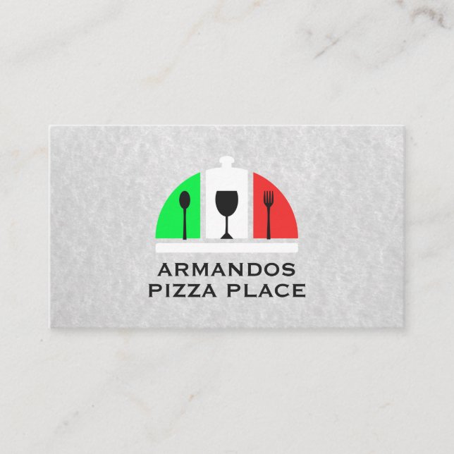 Tarjeta De Visita Logotipo de restaurante italiano | Pizza (Anverso)