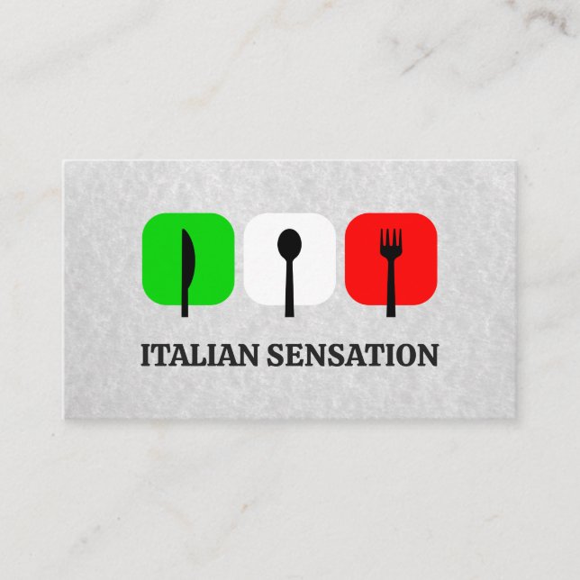 Tarjeta De Visita Logotipo de restaurante italiano | Pizza (Anverso)