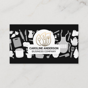 Tarjeta De Visita Logotipo de restaurante Vajilla