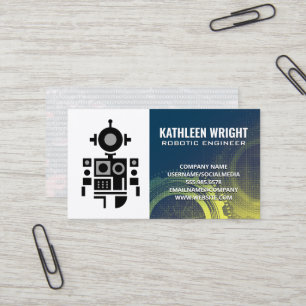 Tarjeta De Visita Logotipo de Robot Tecnología Moderna IA