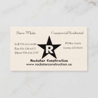 Tarjeta De Visita Logotipo de ROCKSTAR, Rockstar Constructi… -