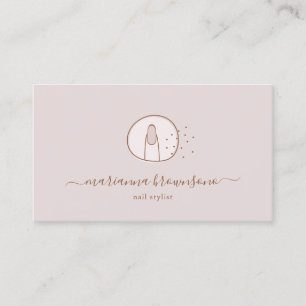 Tarjeta De Visita Logotipo de Salón de Belleza de Estilista de Uñas