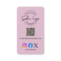Logotipo de Salón Personalizado Código QR Redes So