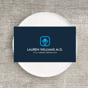 Tarjeta De Visita Logotipo de salud y bienestar en azul