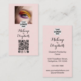 Tarjeta De Visita Logotipo de secuencia de código QR de foto de maqu