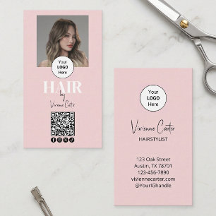 Tarjeta De Visita Logotipo de secuencia de código QR de foto de rosa