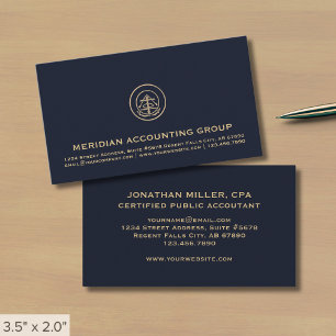 Tarjeta De Visita Logotipo de sellado azul y oro de la marina