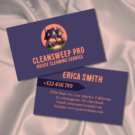 Tarjeta De Visita Logotipo de servicio de limpieza de casas de encla