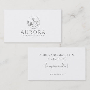 Tarjeta De Visita Logotipo de Servicio de Limpieza de Hogar Moderno