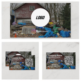 Tarjeta De Visita Logotipo de Servicio de Remoción de Desechos Profe