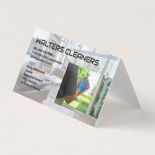 Tarjeta De Visita Logotipo de Servicios de Limpieza Criada Lavando