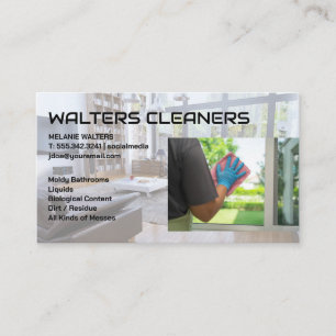 Tarjeta De Visita Logotipo de Servicios de Limpieza Criada Lavando