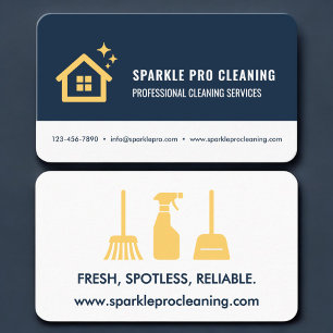 Tarjeta De Visita Logotipo de Servicios de Limpieza de Casas Profesi