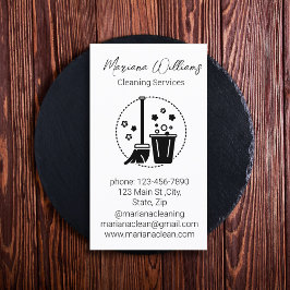 Tarjeta De Visita logotipo de servicios de limpieza simple y moderno