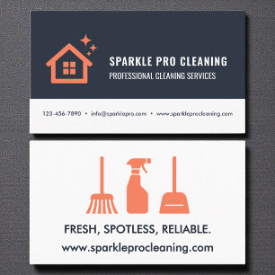 Tarjeta De Visita Logotipo de servicios modernos de limpieza de casa