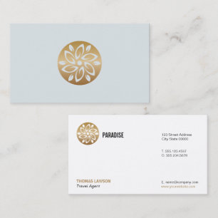 Tarjeta De Visita Logotipo de símbolo floral dorado
