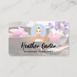 Tarjeta De Visita Logotipo de Spa de Masajes