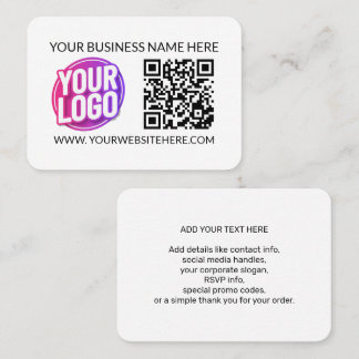 Tarjeta De Visita Logotipo de su empresa y código QR y texto de equi