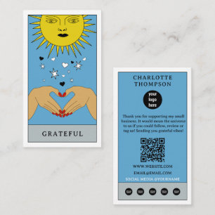 Tarjeta De Visita Logotipo de Tarot Sun Celestial Gracias Pequeña Em