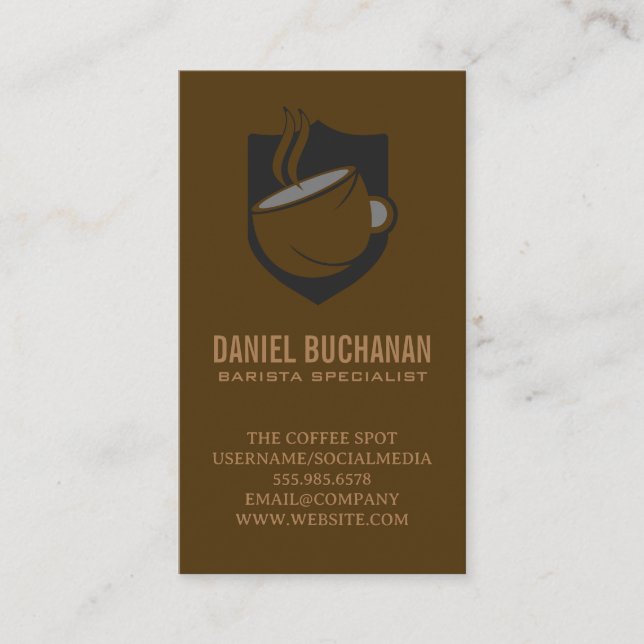 Tarjeta De Visita Logotipo de Taza de Café (Anverso)