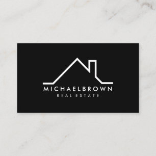 Tarjeta De Visita Logotipo de techo de casa de bienes raíces